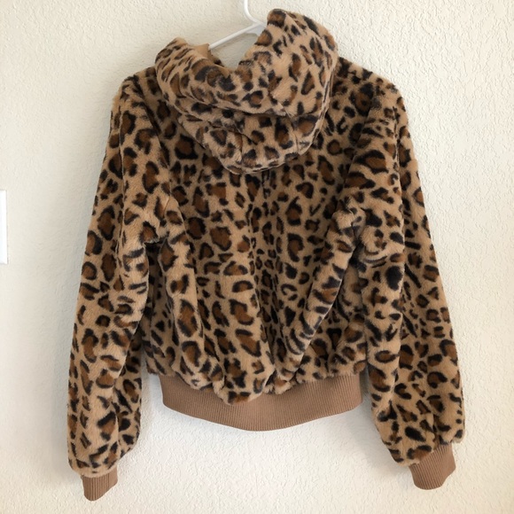 LEOPARD BANDED DETAIL HOODIE JACKET - Picture 4 of 5